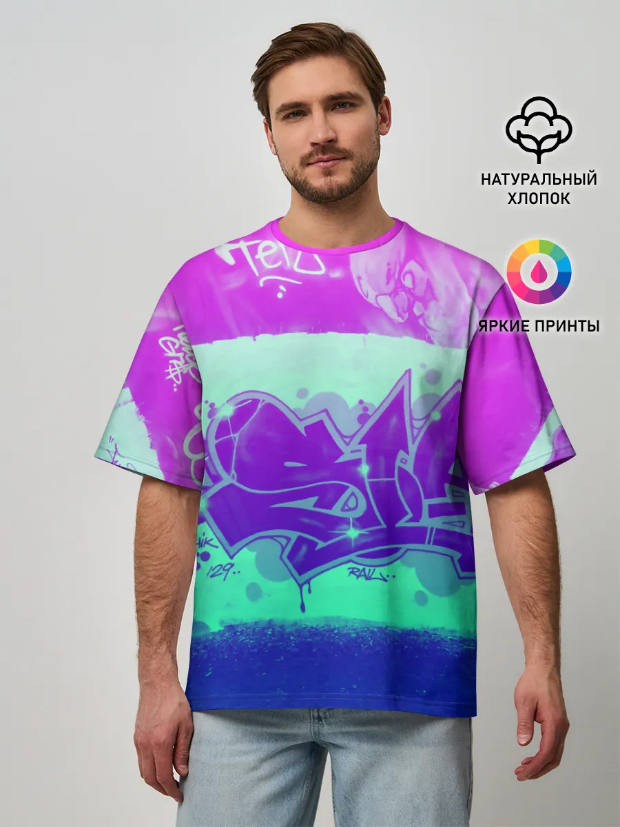 Мужская футболка оверсайз / color neon collection