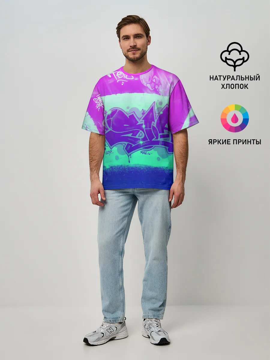 Мужская футболка оверсайз / color neon collection