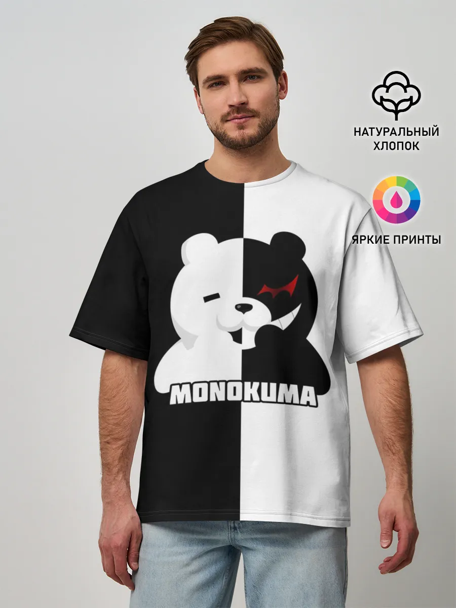 Мужская футболка оверсайз / MONOKUMA / МОНОКУМА BEAR