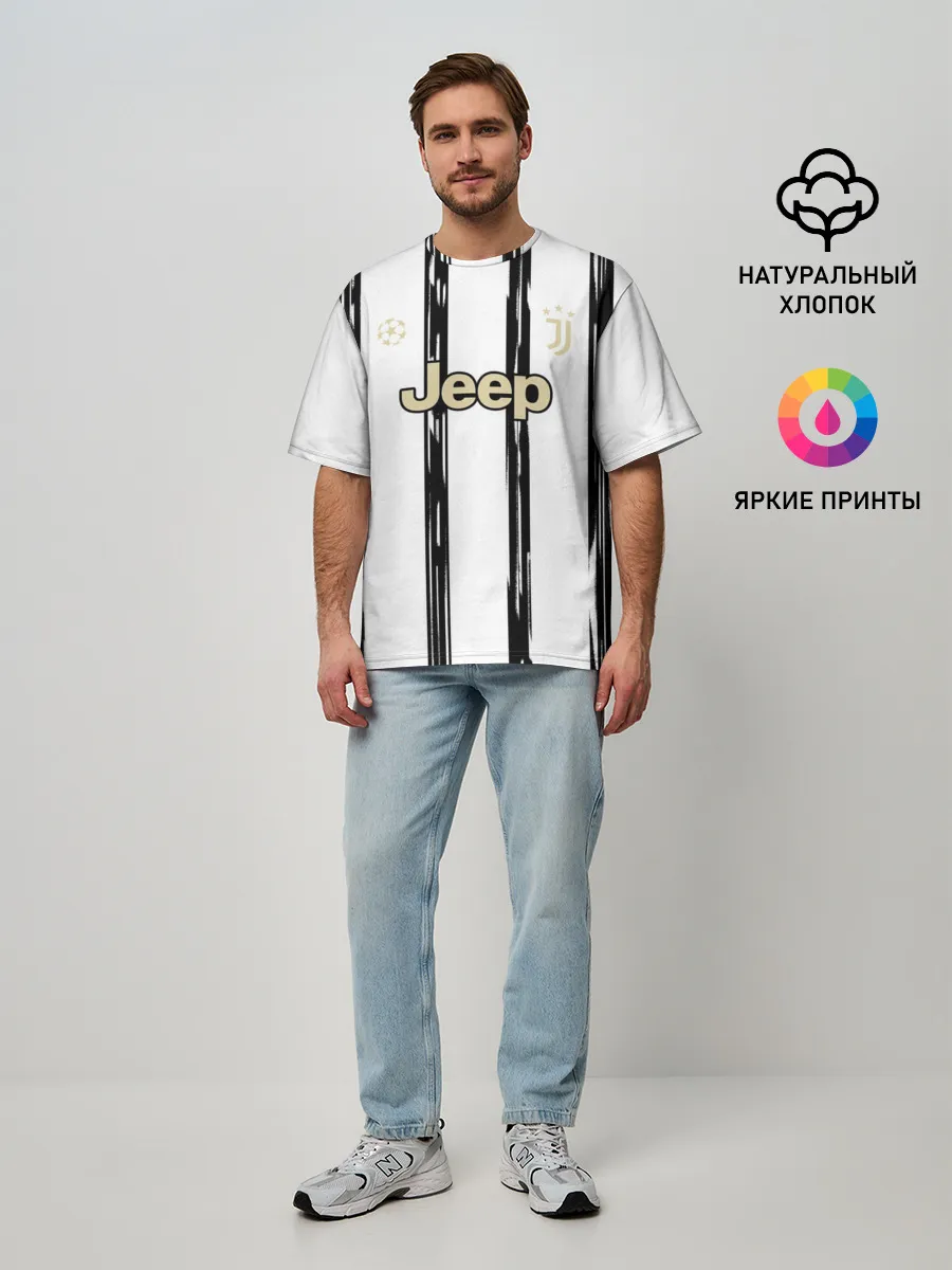 Мужская футболка оверсайз / Juventus | Home Authentic style (2021/22)