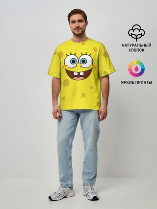 Мужская футболка оверсайз / Губка Боб / SpongeBob