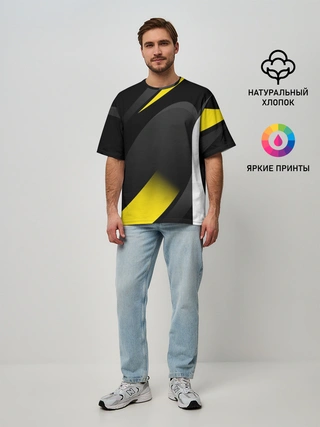 Мужская футболка оверсайз / SPORT WEAR YELLOW