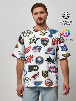 Мужская футболка оверсайз / NHL PATTERN