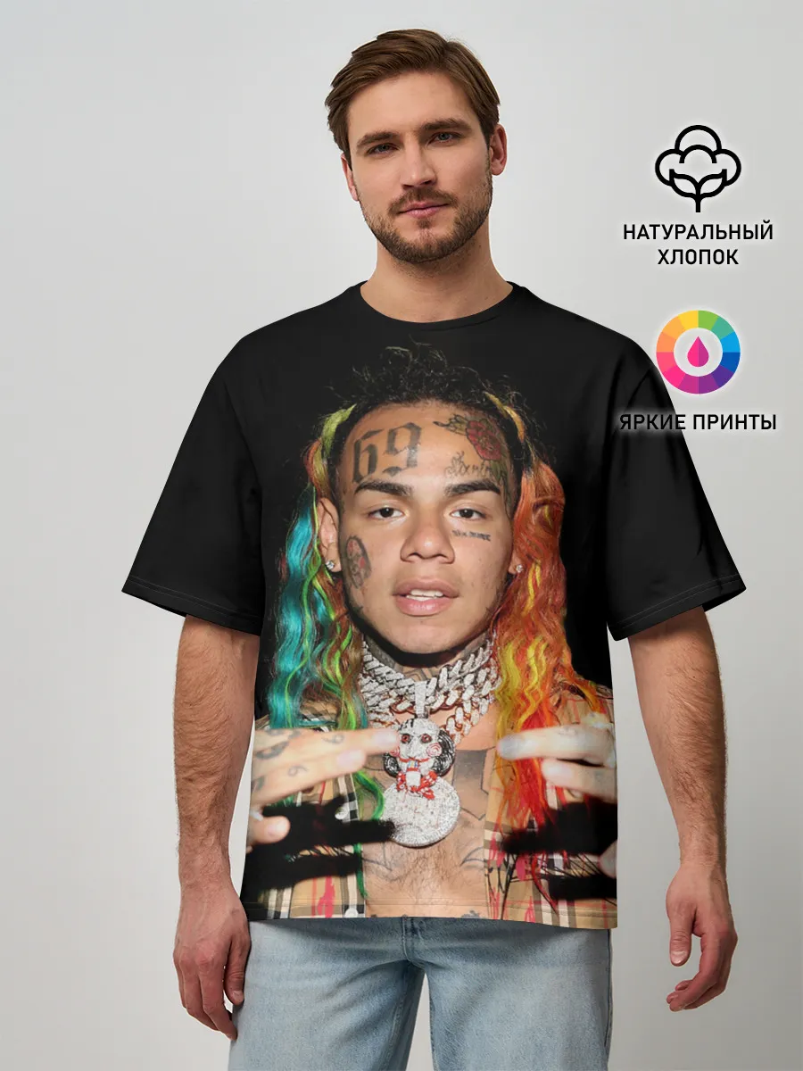 Мужская футболка оверсайз / 6IX9INE