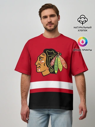 Мужская футболка оверсайз / Chicago Blackhawks