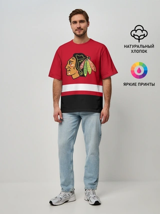 Мужская футболка оверсайз / Chicago Blackhawks