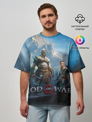 Мужская футболка оверсайз / God of War