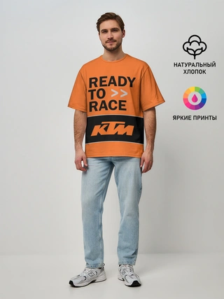 Мужская футболка оверсайз / KTM | READY TO RACE (Z)