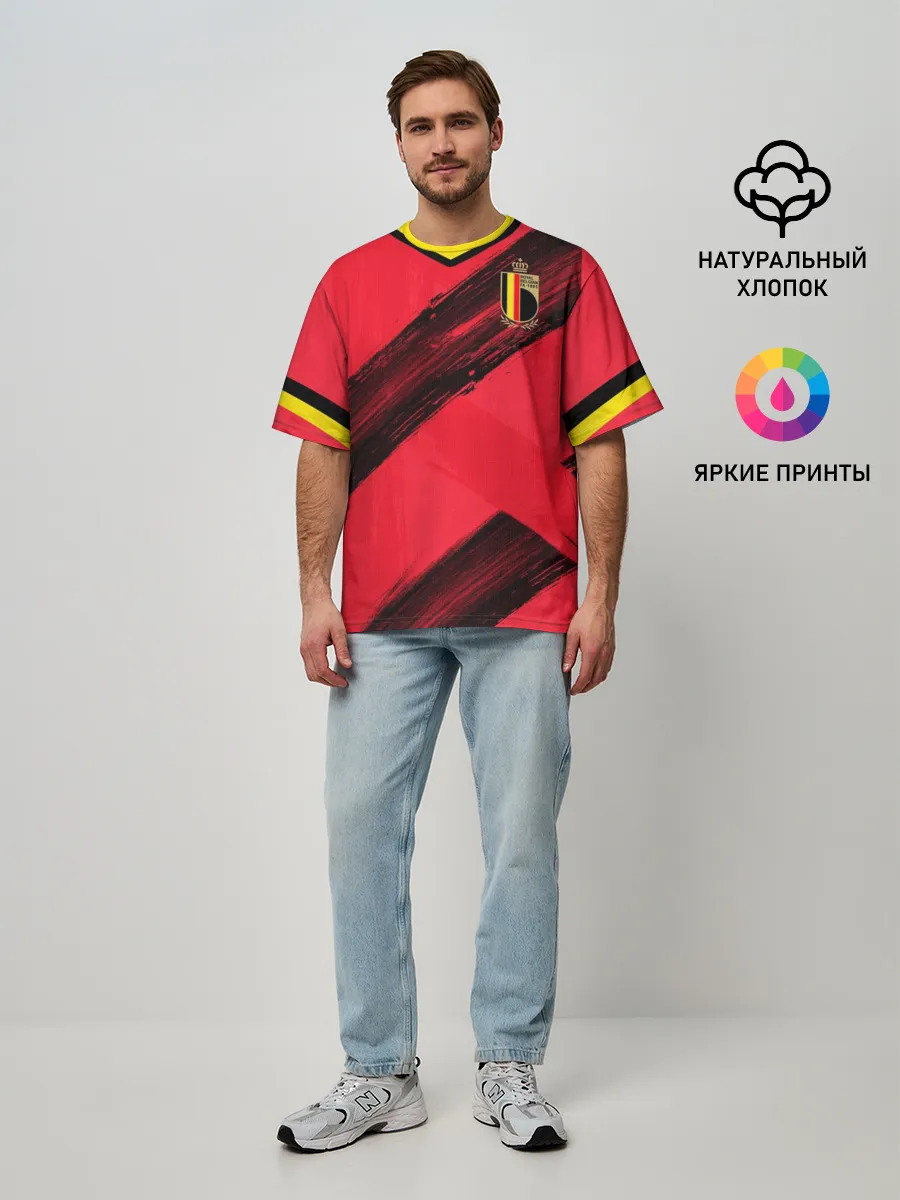 Мужская футболка оверсайз / Belgium home EURO 2020