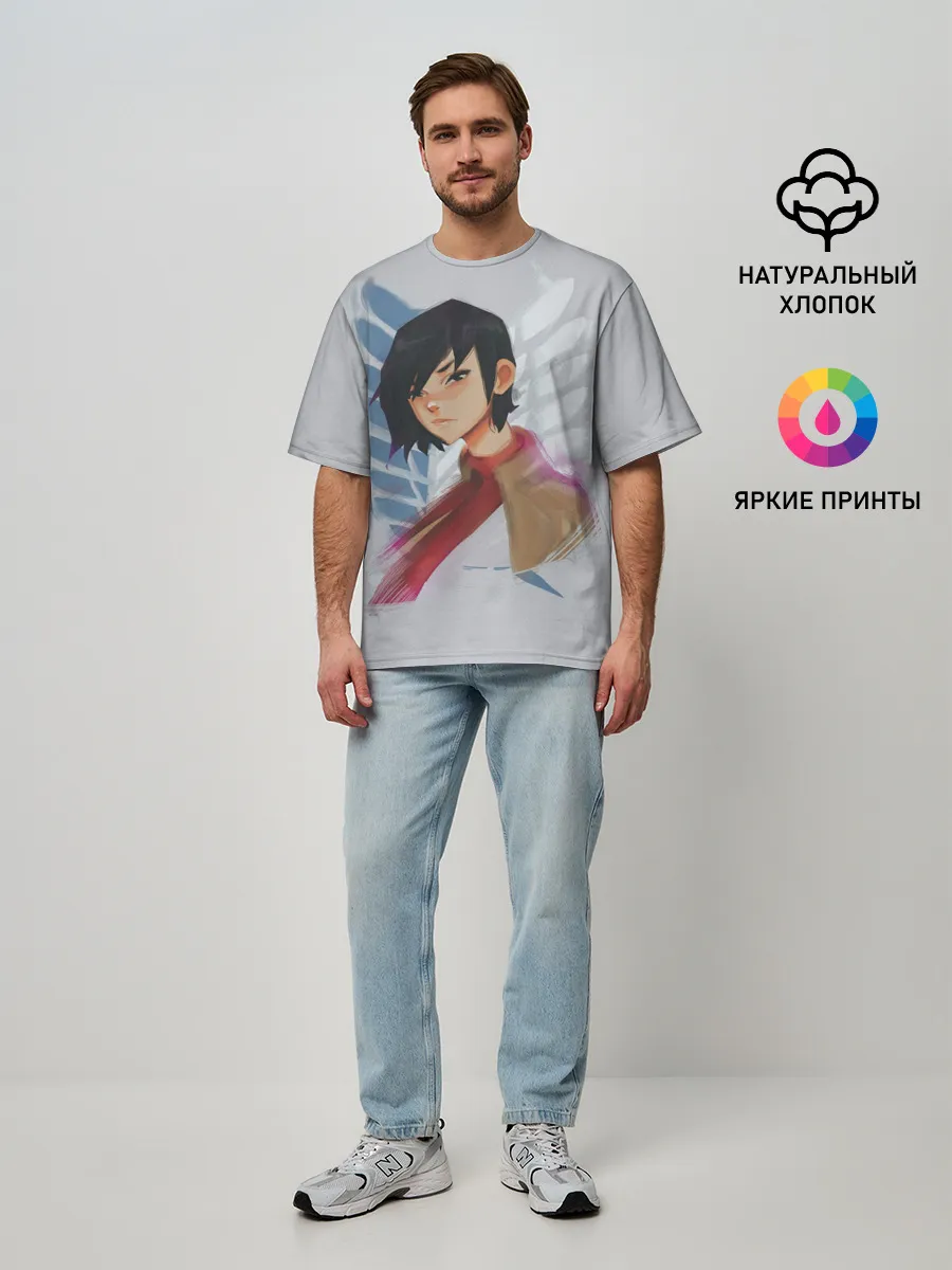 Мужская футболка оверсайз / Logo and Mikasa