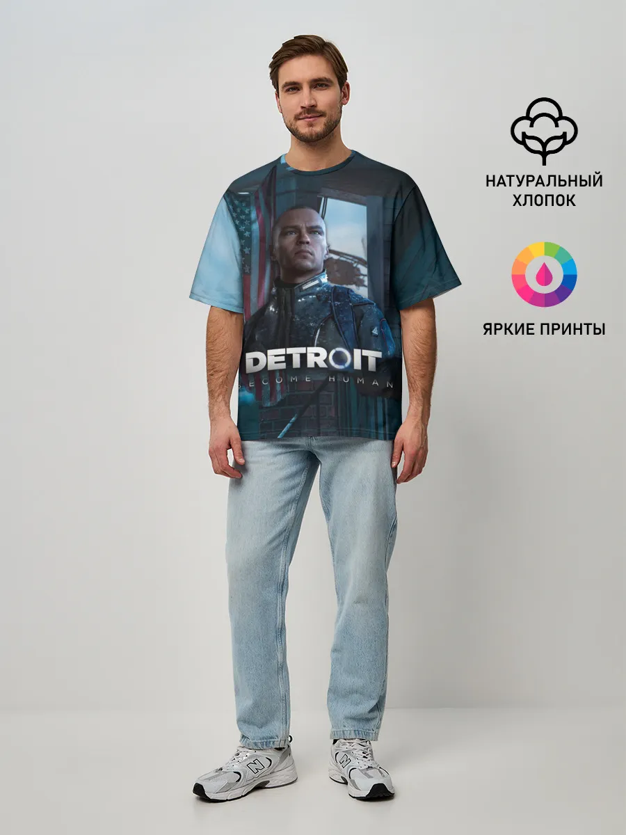 Мужская футболка оверсайз / Detroit: Become Human - Markus