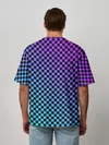 Мужская футболка оверсайз / Checkerboard gradient