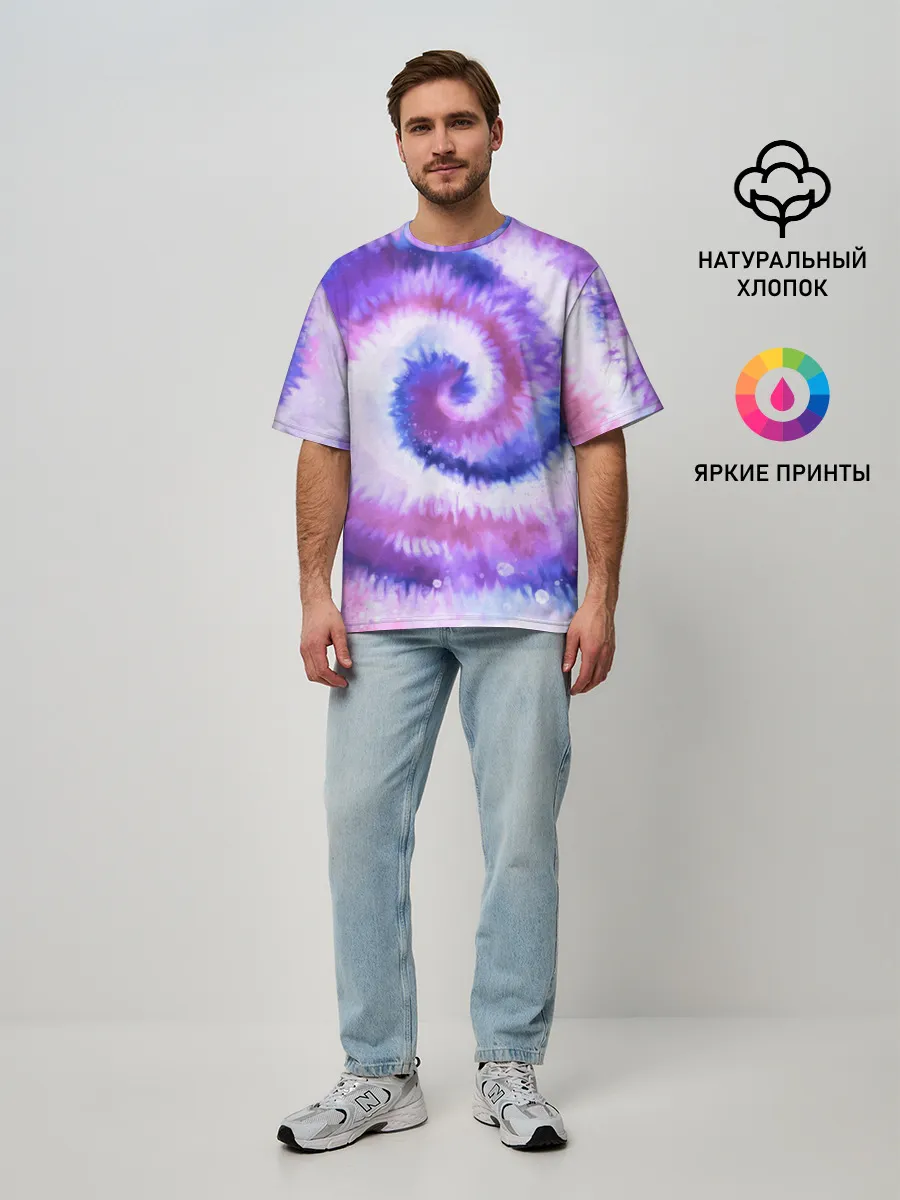 Мужская футболка оверсайз / TIE-DYE PURPLE