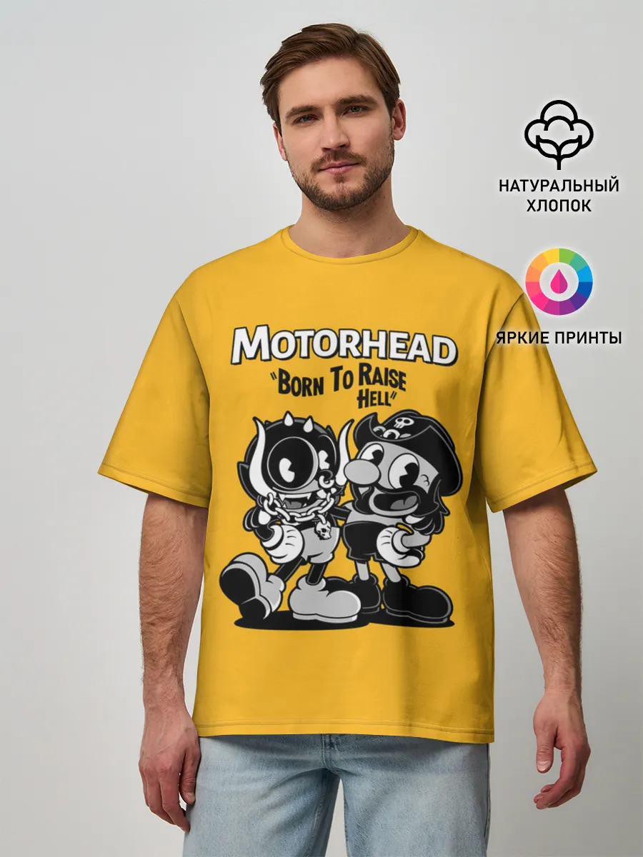 Мужская футболка оверсайз / Motorhead x Cuphead