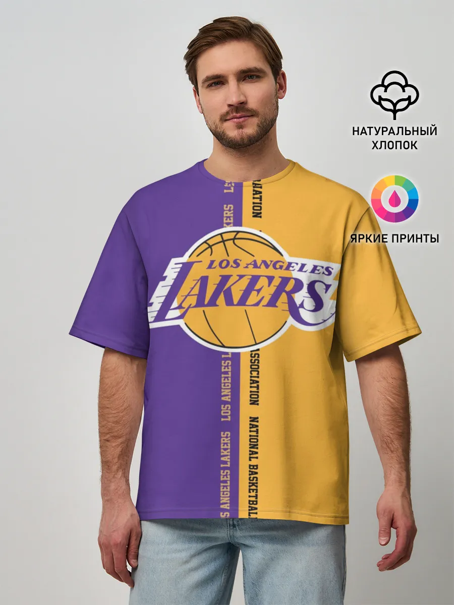 Мужская футболка оверсайз / Los angeles lakers. NBA