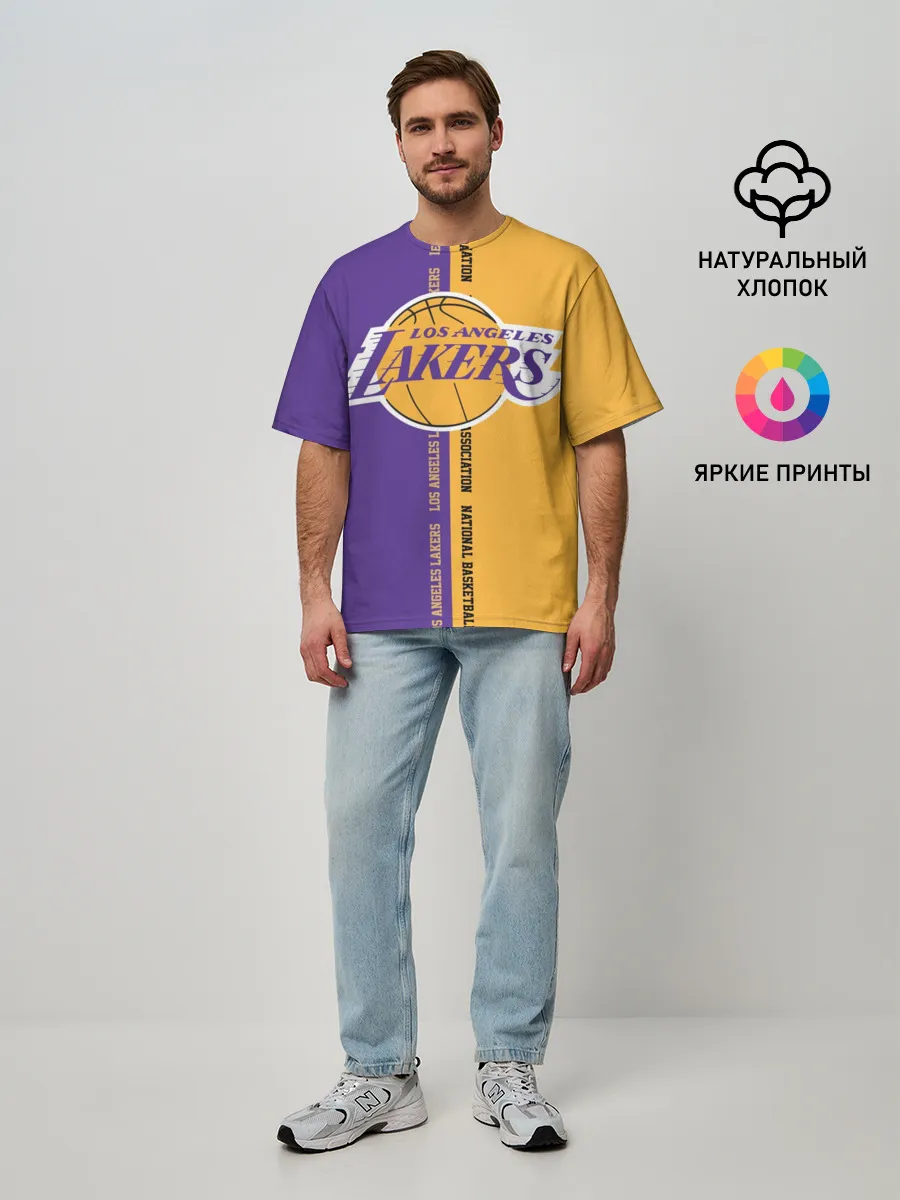 Мужская футболка оверсайз / Los angeles lakers. NBA