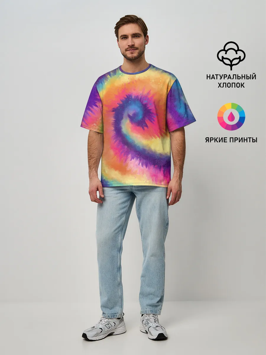 Мужская футболка оверсайз / TIE-DYE MULTICOLOR