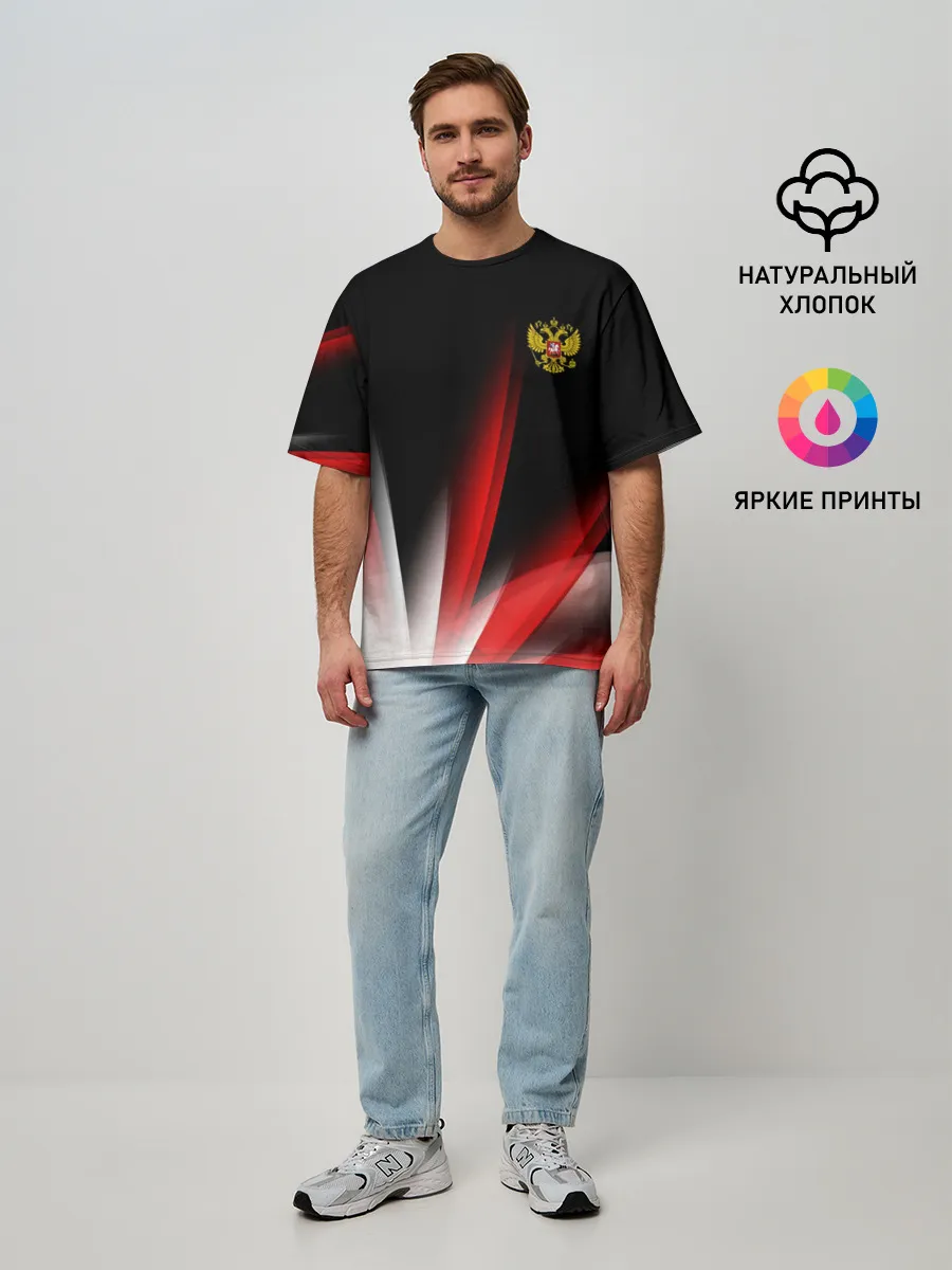 Мужская футболка оверсайз / Russia sport collection