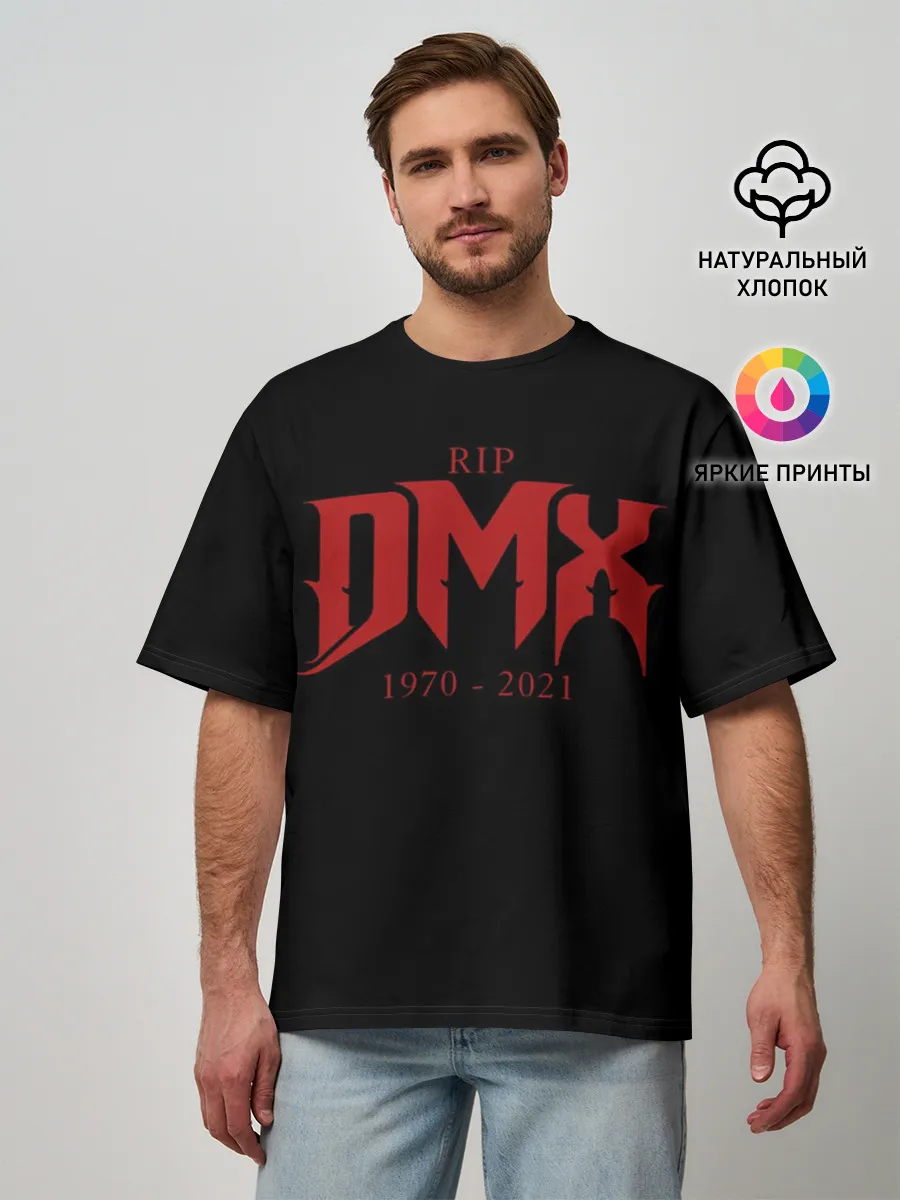 Мужская футболка оверсайз / DMX RIP (1970-2021)