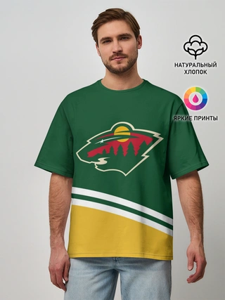 Мужская футболка оверсайз / Minnesota Wild NHL