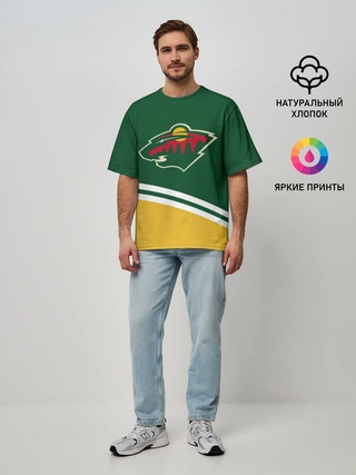 Мужская футболка оверсайз / Minnesota Wild NHL