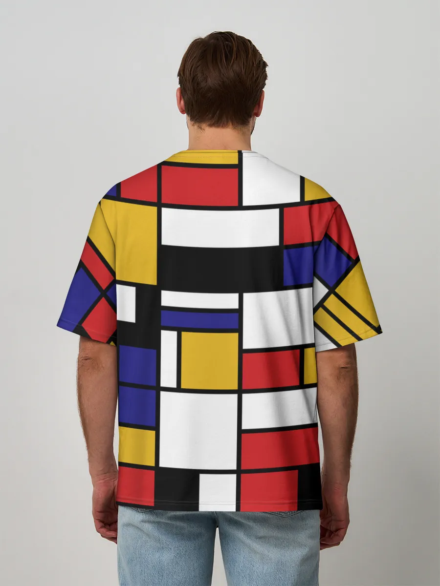 Мужская футболка оверсайз / Color blocking