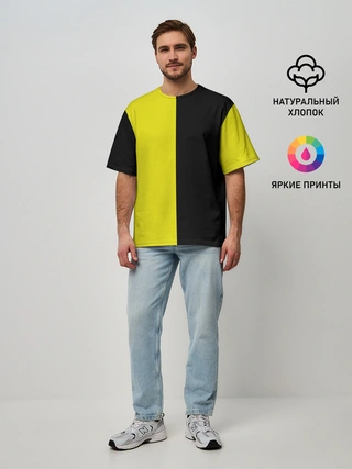 Мужская футболка оверсайз / BLACK YELLOW | ЧЕРНО ЖЕЛТЫЙ