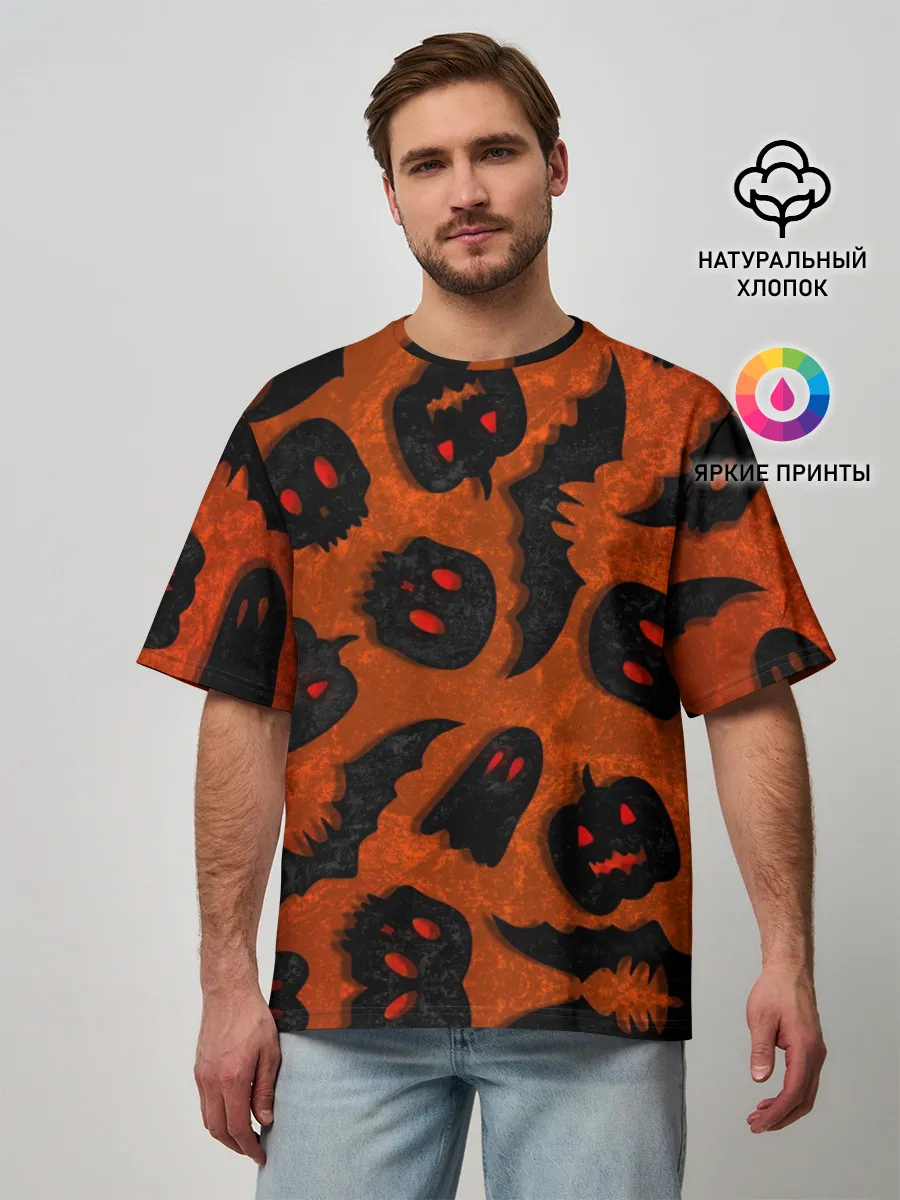 Мужская футболка оверсайз / Halloween print