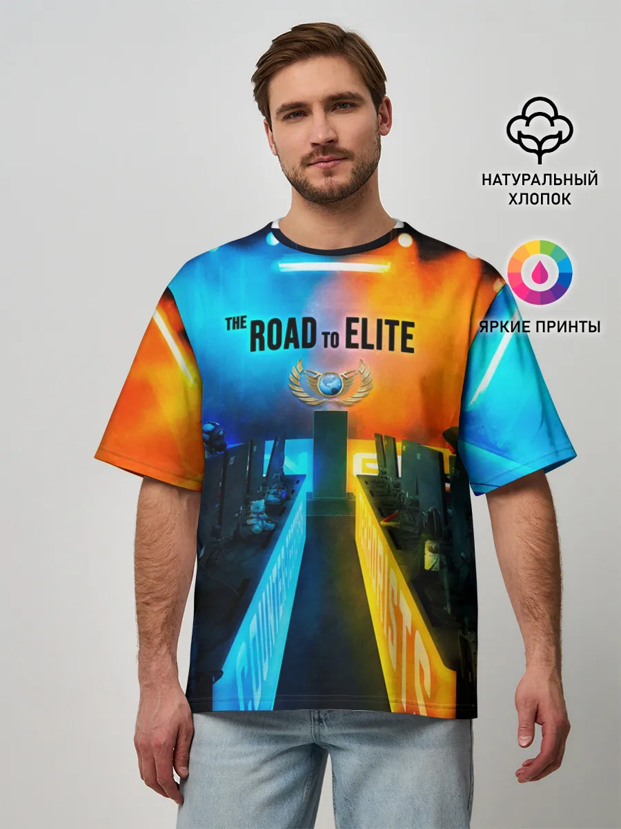 Мужская футболка оверсайз / Road to global elite