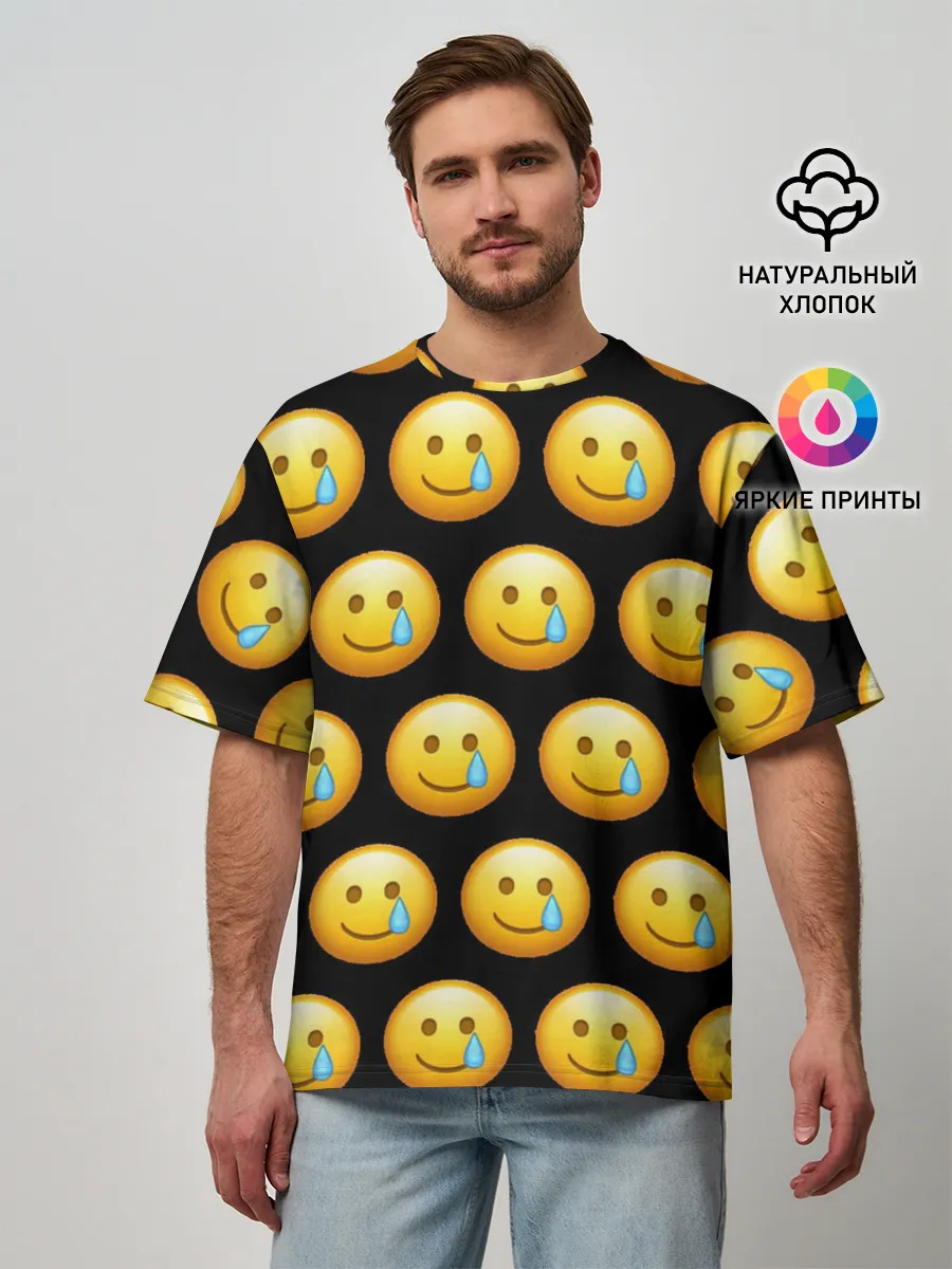 Мужская футболка оверсайз / New Emoji