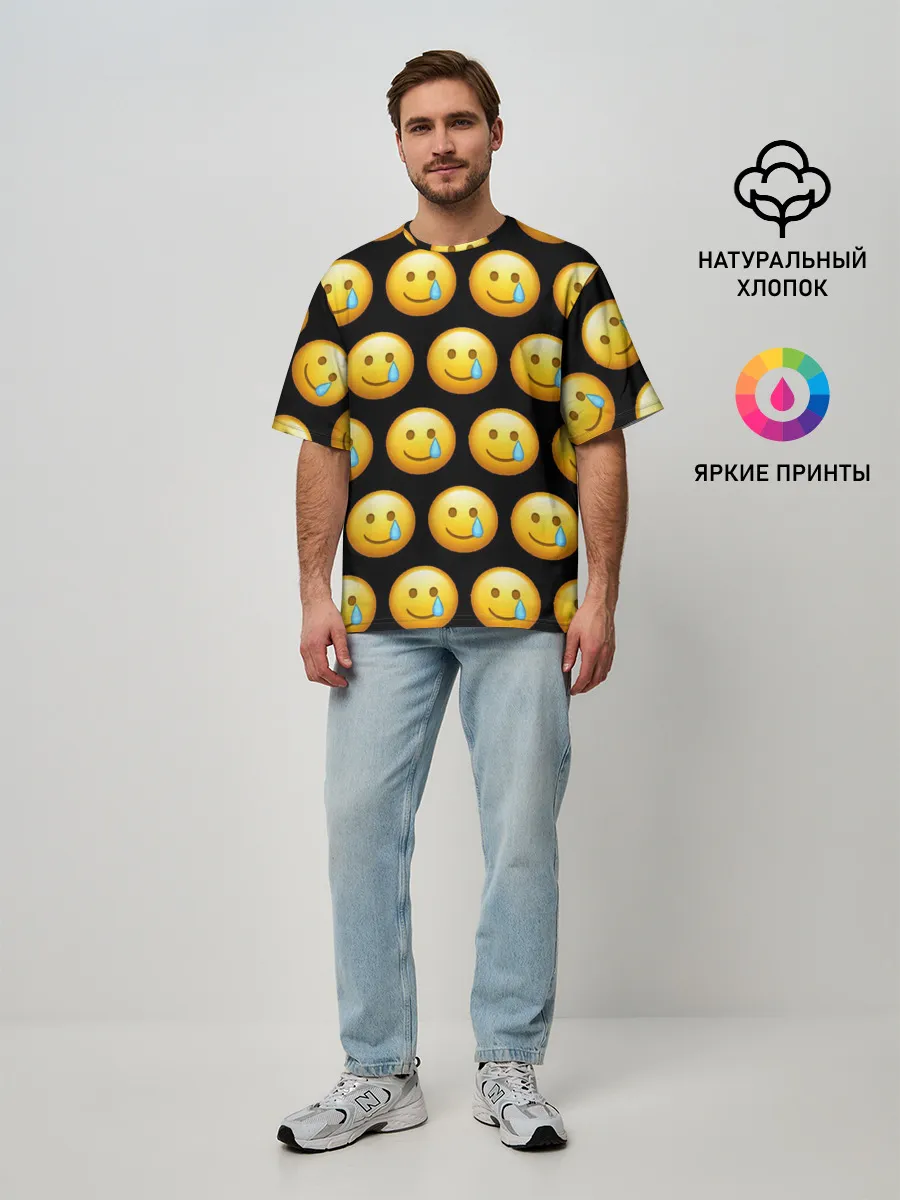 Мужская футболка оверсайз / New Emoji