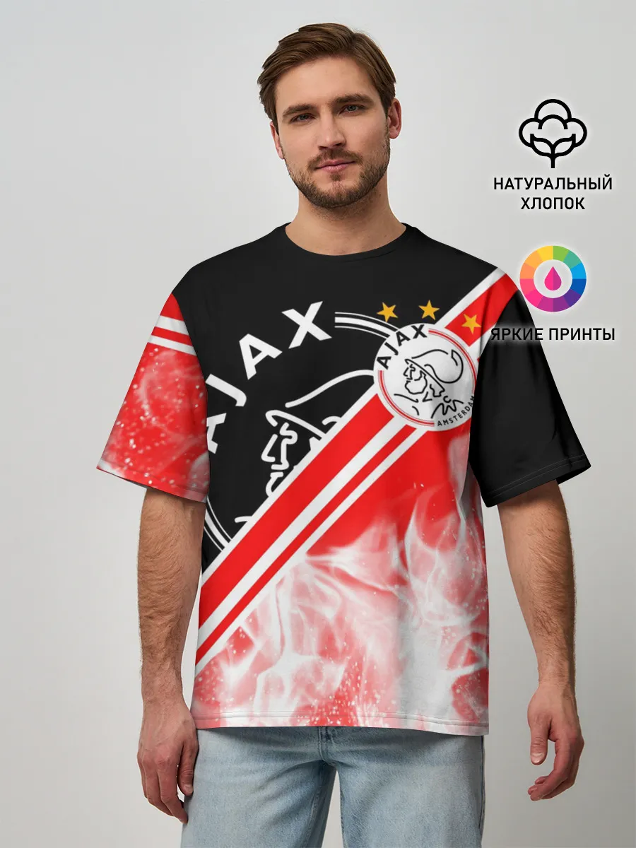 Мужская футболка оверсайз / FC AJAX AMSTERDAM / ФК АЯКС