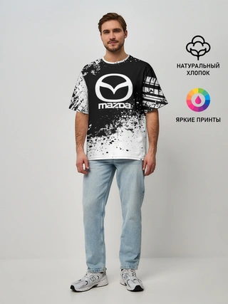 Мужская футболка оверсайз / Mazda abstract sport