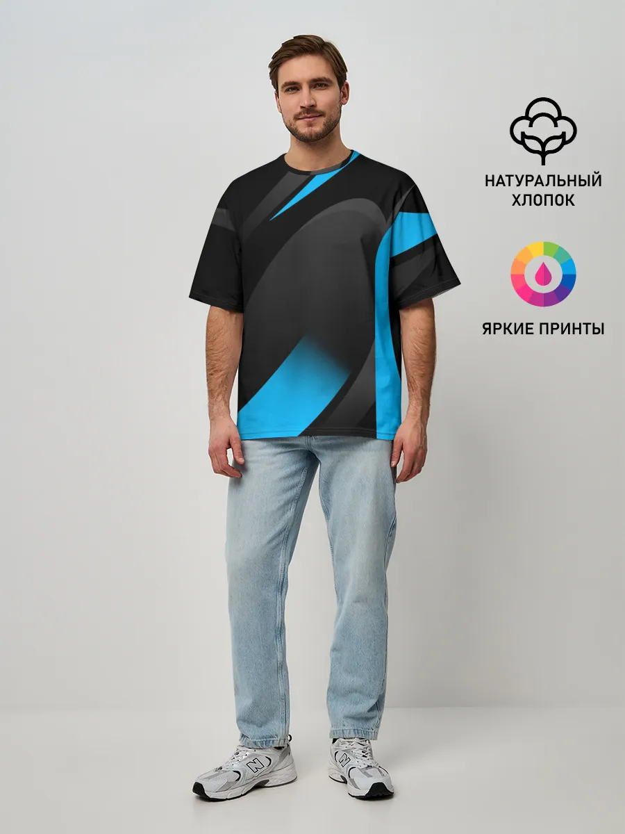 Мужская футболка оверсайз / SPORT WEAR BLUE