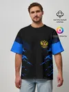 Мужская футболка оверсайз / Russia-sport collection BLUE