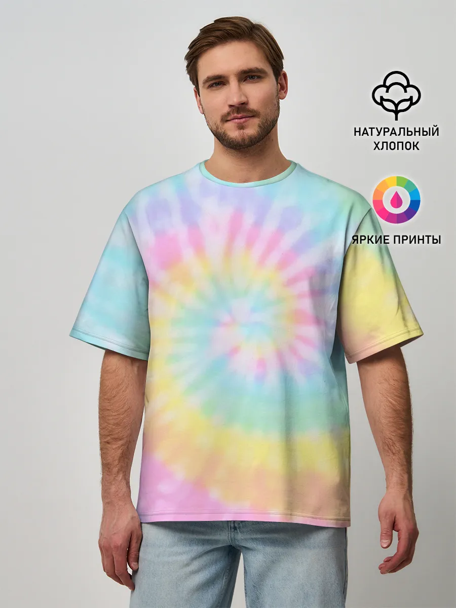 Мужская футболка оверсайз / Pastel Tie Dye