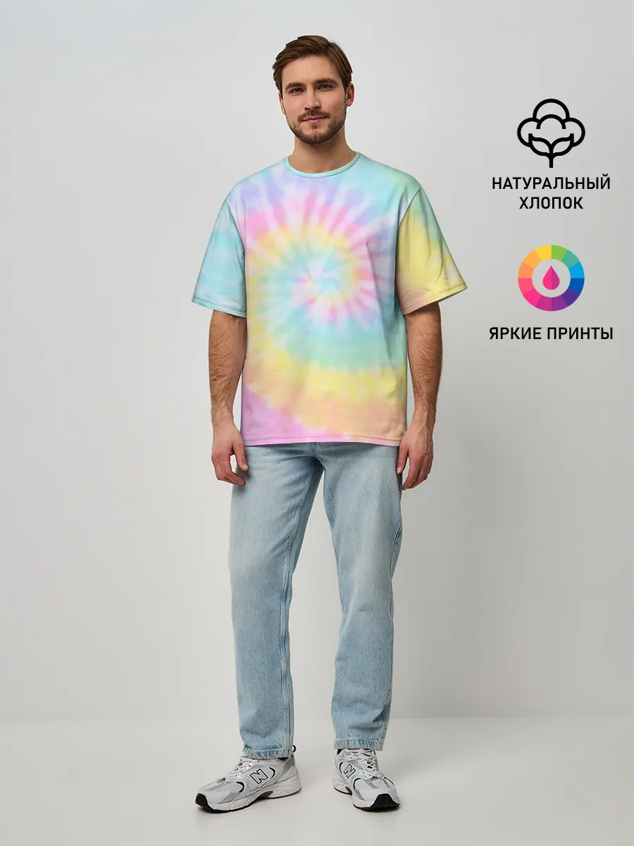 Мужская футболка оверсайз / Pastel Tie Dye