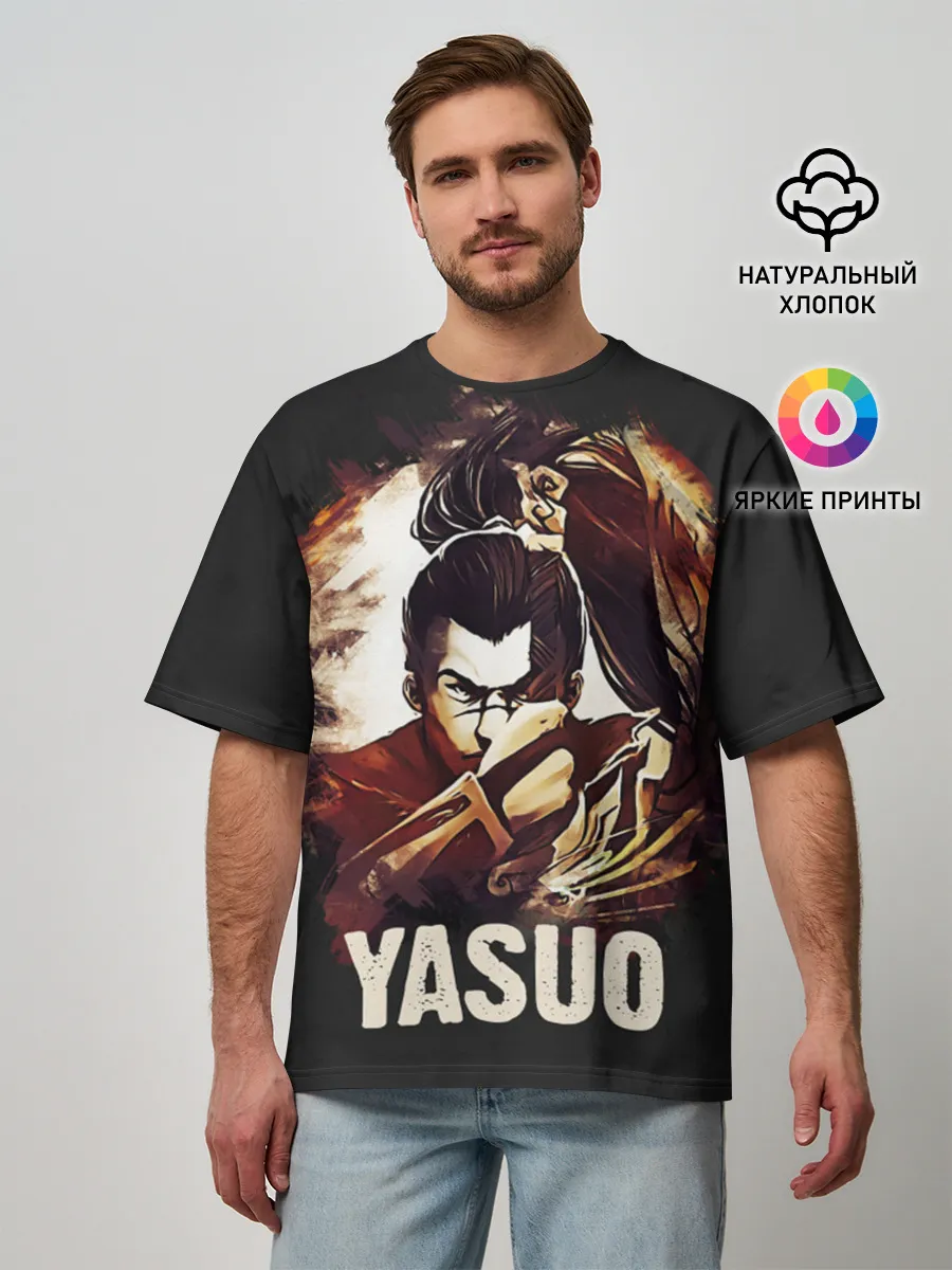 Мужская футболка оверсайз / Yasuo