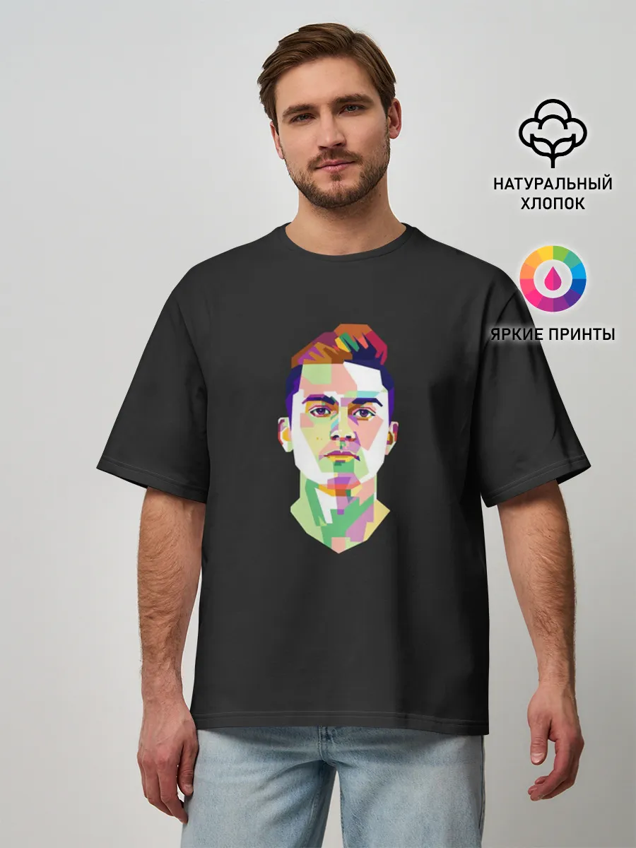 Мужская футболка оверсайз / Paulo Dybala Pop Art