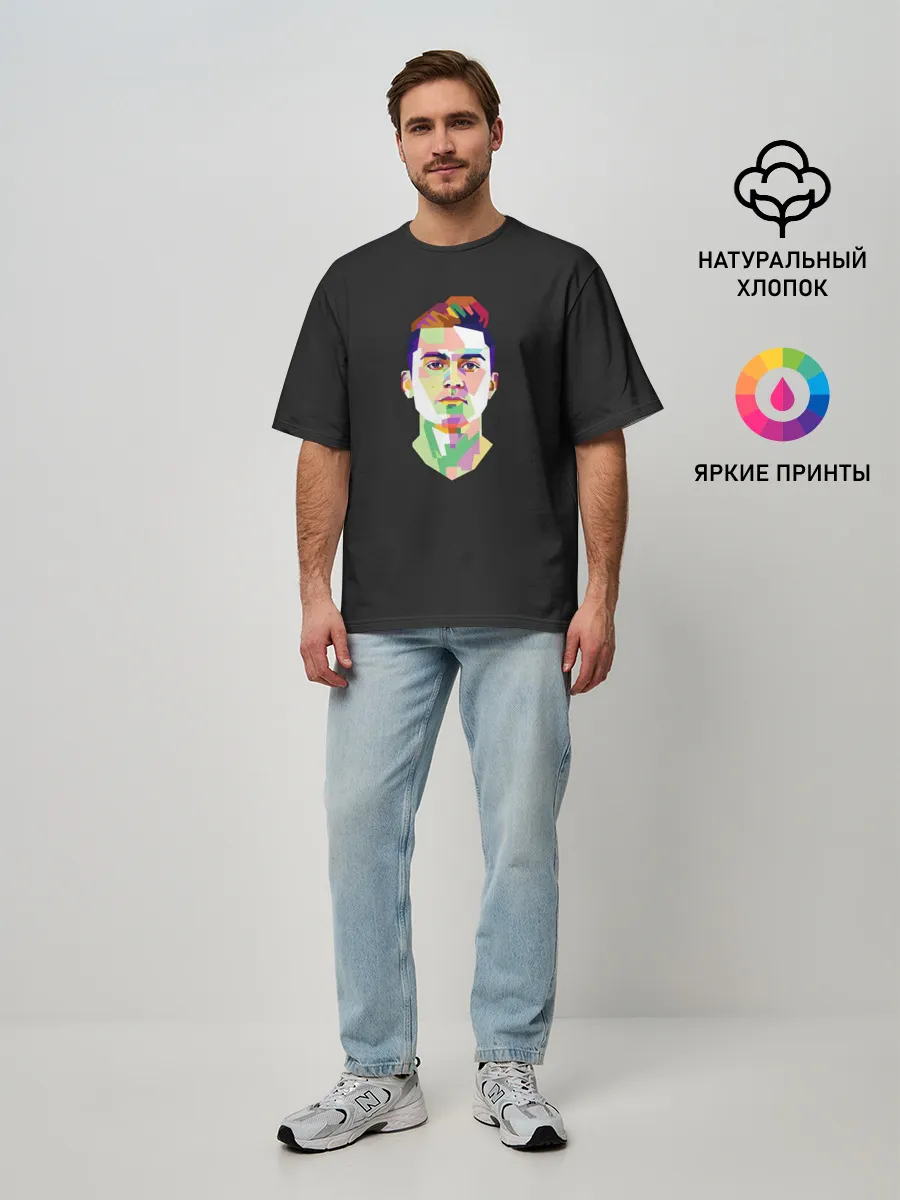 Мужская футболка оверсайз / Paulo Dybala Pop Art