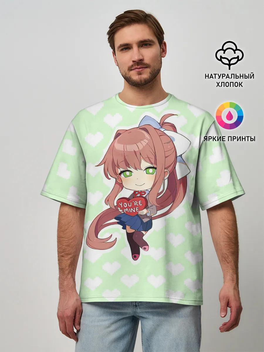 Мужская футболка оверсайз / Chibi Monika