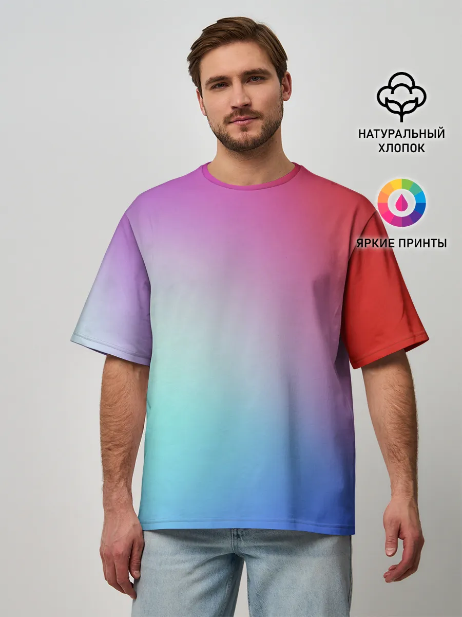 Мужская футболка оверсайз / Colorful Gradient