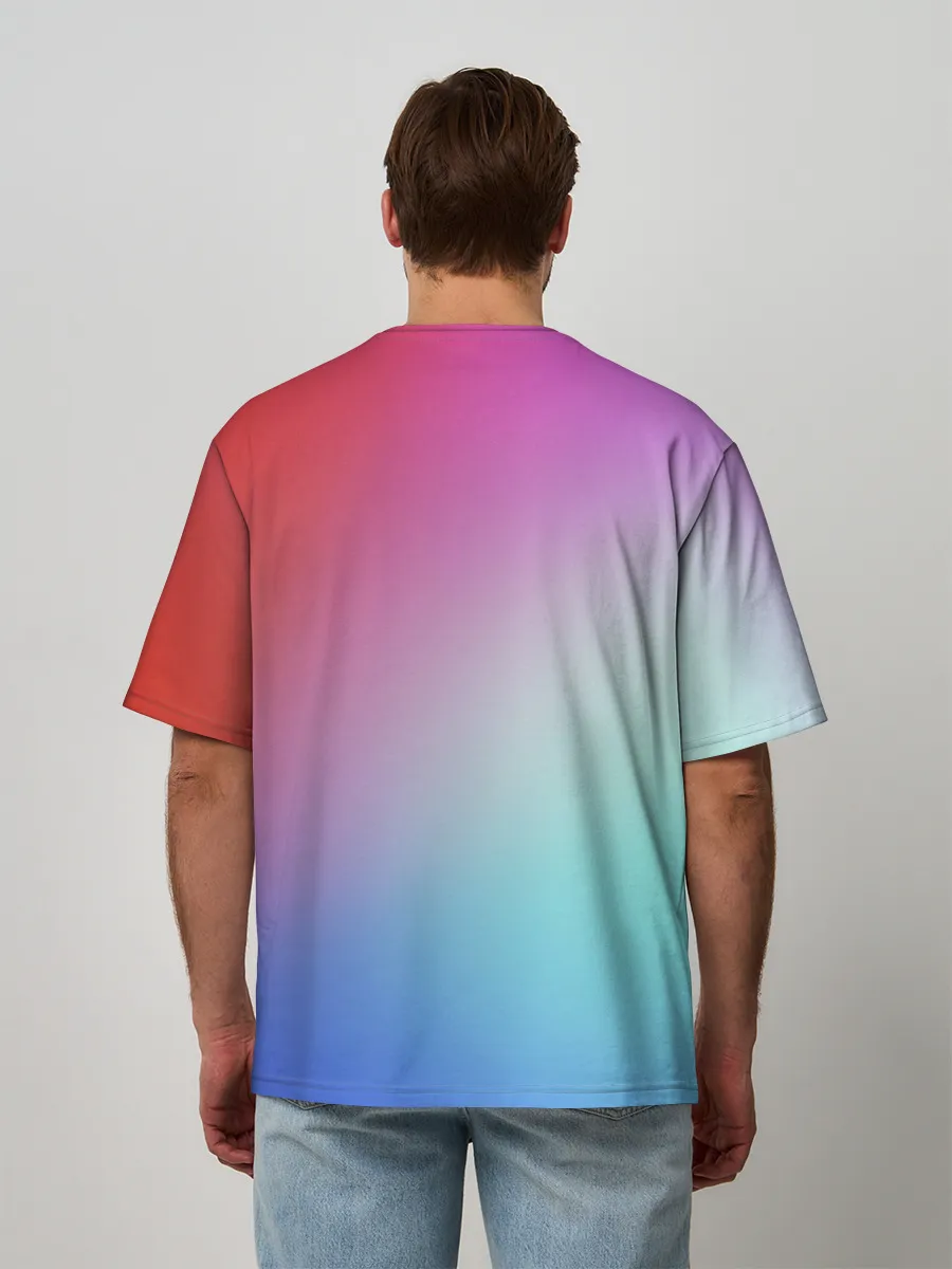 Мужская футболка оверсайз / Colorful Gradient