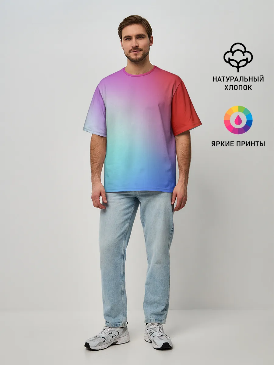 Мужская футболка оверсайз / Colorful Gradient