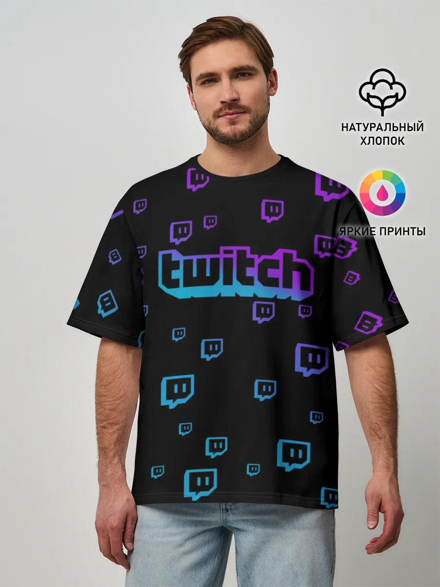 Мужская футболка оверсайз / Twitch (gradient)