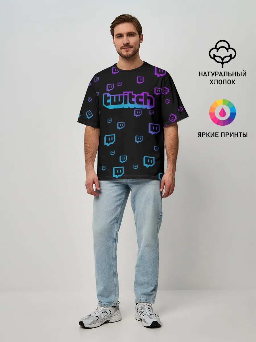 Мужская футболка оверсайз / Twitch (gradient)