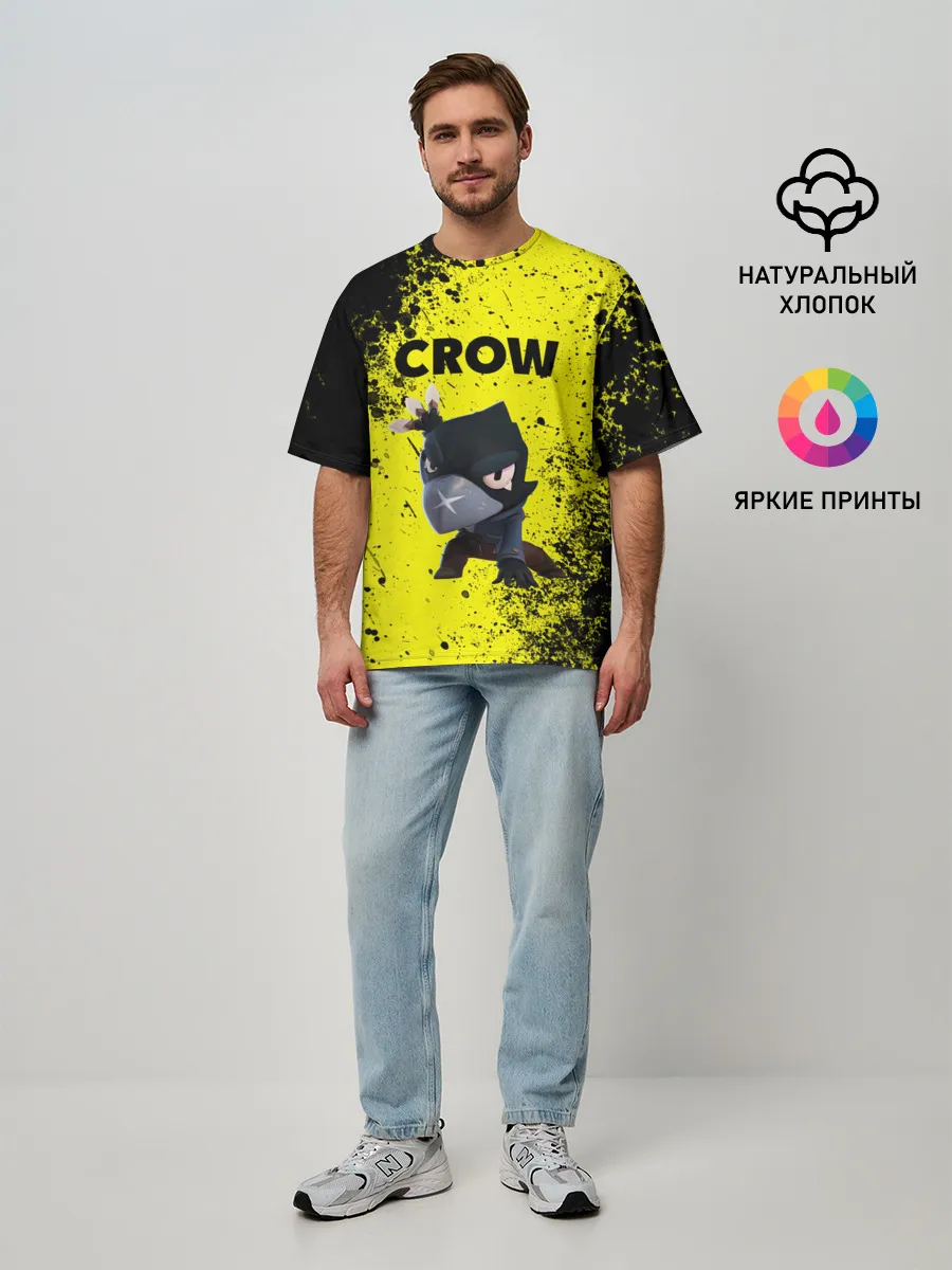 Мужская футболка оверсайз / Brawl Stars CROW