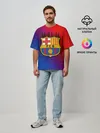 Мужская футболка оверсайз / FC Barcelona color sport