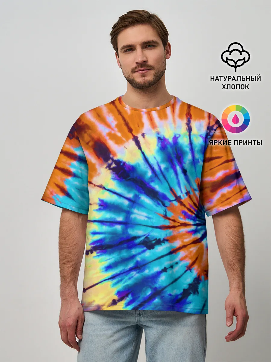 Мужская футболка оверсайз / Tie dye