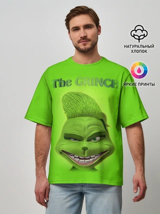 Мужская футболка оверсайз / Grinch Face